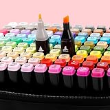 colpart 120+2 Dual Tip Alcohol Markers Set Brush & Chisel Tips view 6