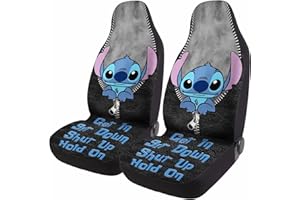 GENANY Cartoon Character Cute 2 Front Car Seat Covers for Car Truck Sedan SUV, Durable Automotive Seat Covers, Breathable Bucket Seat Covers,Interior Accessory, Christmas Car Gifts