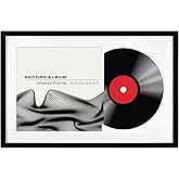 MCS Double Matted Record Album Frame, 16.5x25, Black With White Mat | Double Matted Frame Displays Vinyl LP Record And Jacket For Album Covers, Wall Hanging Music Decor