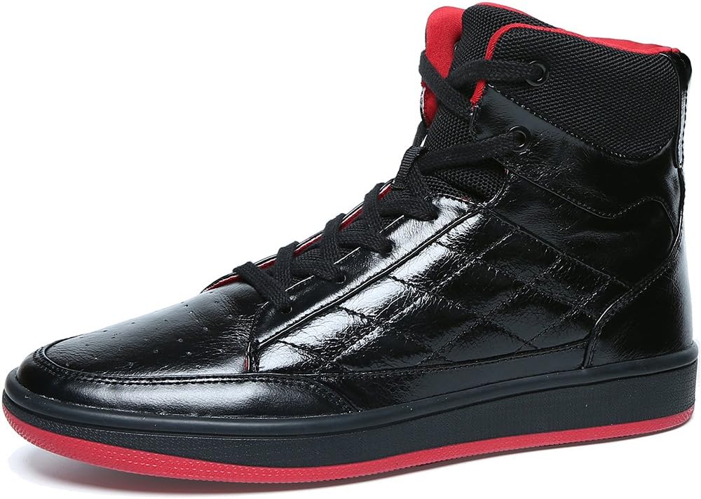 Soulsfeng No Heel Boots Lace up Leather Boots High Top Skateboard Shoes Unisex Winter Ankle Boots