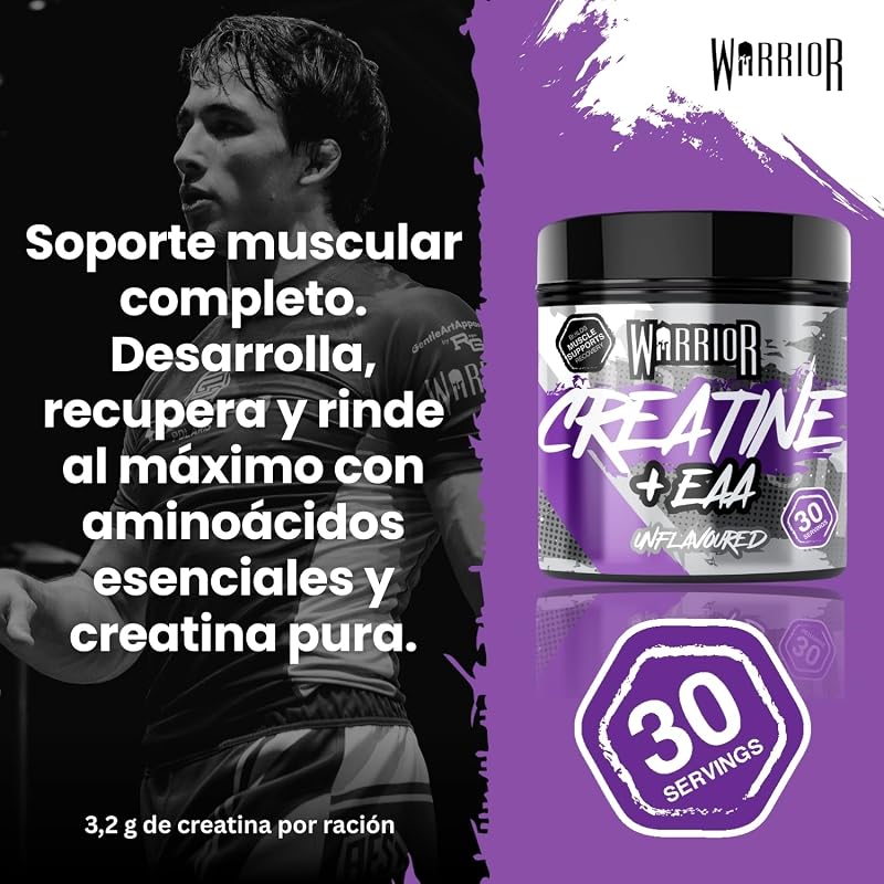 Creatina Monohidratada + EAA 270g - 30 doses - Fórmula para recuperação e apoio muscular com suplemento de desempenho - Pó essencial de aminoácidos para treino (sem sabor)