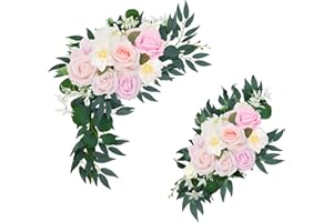 WCHOSOZH Wedding Arch Flowers Set of 2, Artificial Flower for Decoration Backdrop Garland, Arch Flowers Decorations for Welco