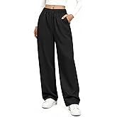 KIRUNDO Sweatpants Women 2025 Fall Baggy Wide Leg Lounge Pants Casual Elastic High Waisted Workout Joggers with Pockets