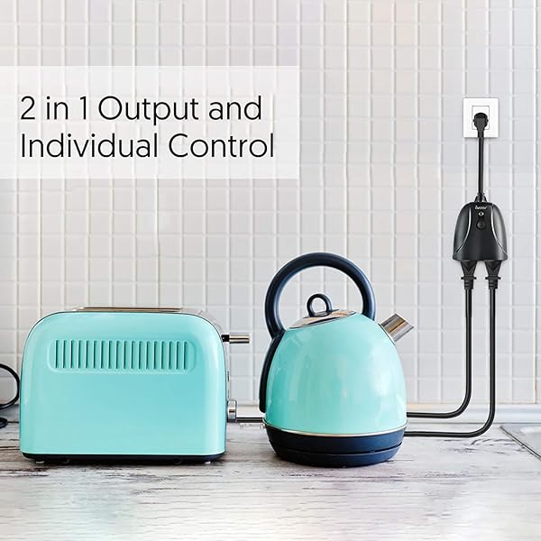 Enchufe Inteligente wifi Enchufes Impermeable Exterior con Doble Toma Controlables Individualmente Wi Fi Jardn Enchufe 16A 3860W Compatible con Alexa Echo Google Asistente 24 GHz