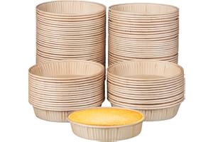 Baluue 100pcs Paper Tart Pans, Disposable 4inch Round Baking Molds for Mini Pies, Quiches, & Cheesecakes Greaseproof Kraft Pa