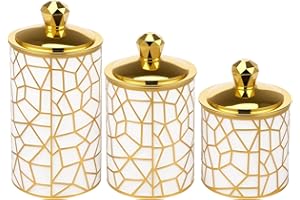 ZJRDYYK Coffee Tea Sugar Container Set of 3 Sizes, Food Storage Canister with Sealing Lids, Kitchen Canister Set for Countert