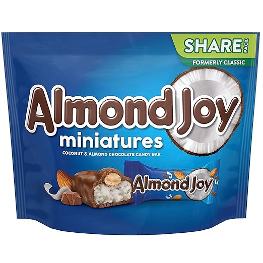 Almond Joy, Chocolate Coconut Candy, Miniatures, 10.2