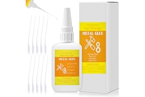 LIFEISLUCK 50g Metal Glue, Strong Instant Adhesive Metal Glue Heavy Duty Waterproof Super Glue Bonding for Metal to Metal, Metal and Stone, Stainless Steel, Aluminum, Glass, Jewelry Tools Repair DIY Crafts