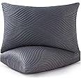 Smilereve Pillows Queen Size Set of 2 Cooling Shredded Memory Foam Pillows for Sleeping Adjustable Firm Pillow for Back and Side Sleeper