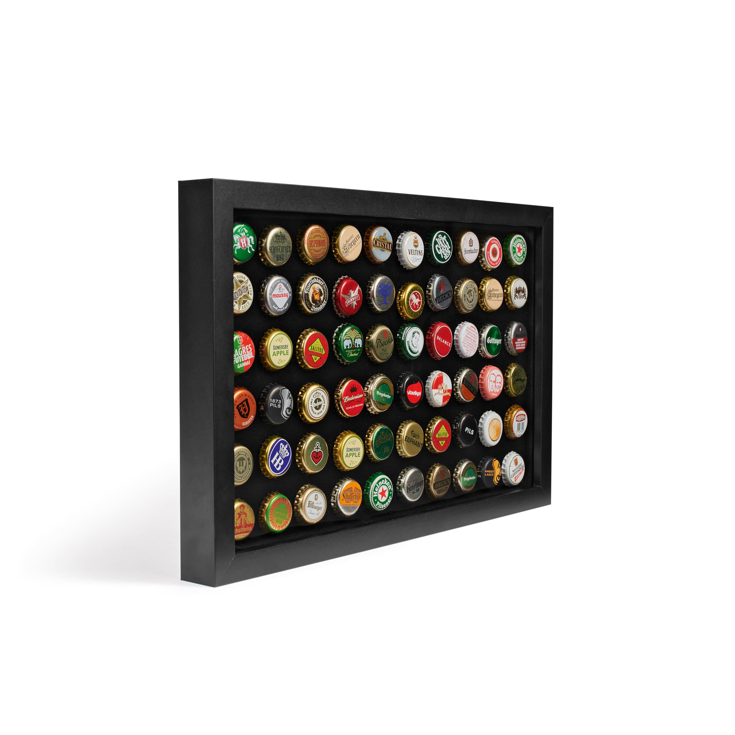 Leuchtturm 345773 FINESTRA P60 presentation frame for 60 champagne caps/bottle caps, black
