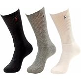 POLO RALPH LAUREN Men's Classic Embroidery Big Pony Crew Socks (3-Pack)