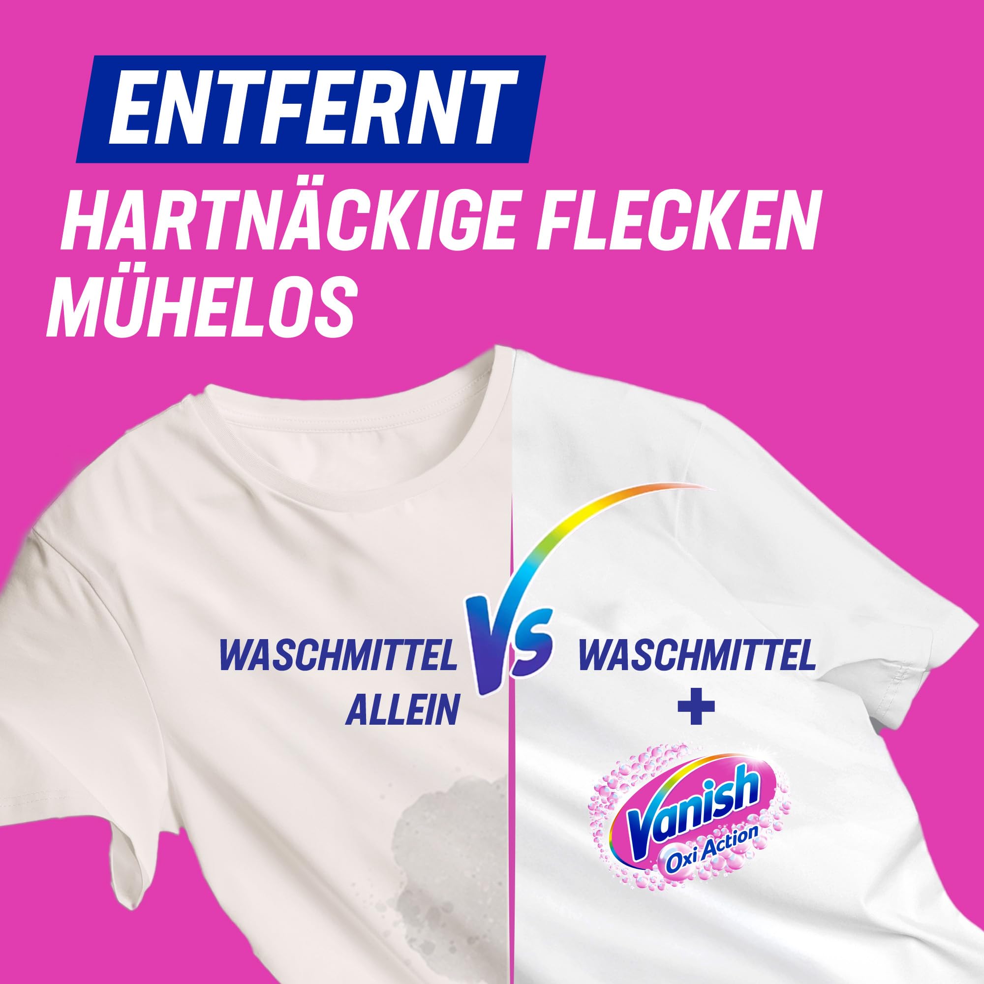 Vanish Oxi Action Powerweiss Fleckenentferner Pulver – 1 x 1,125 kg – entfernt Flecken auch ohne Vorbehandlung, sogar im Kurzprogramm 5
