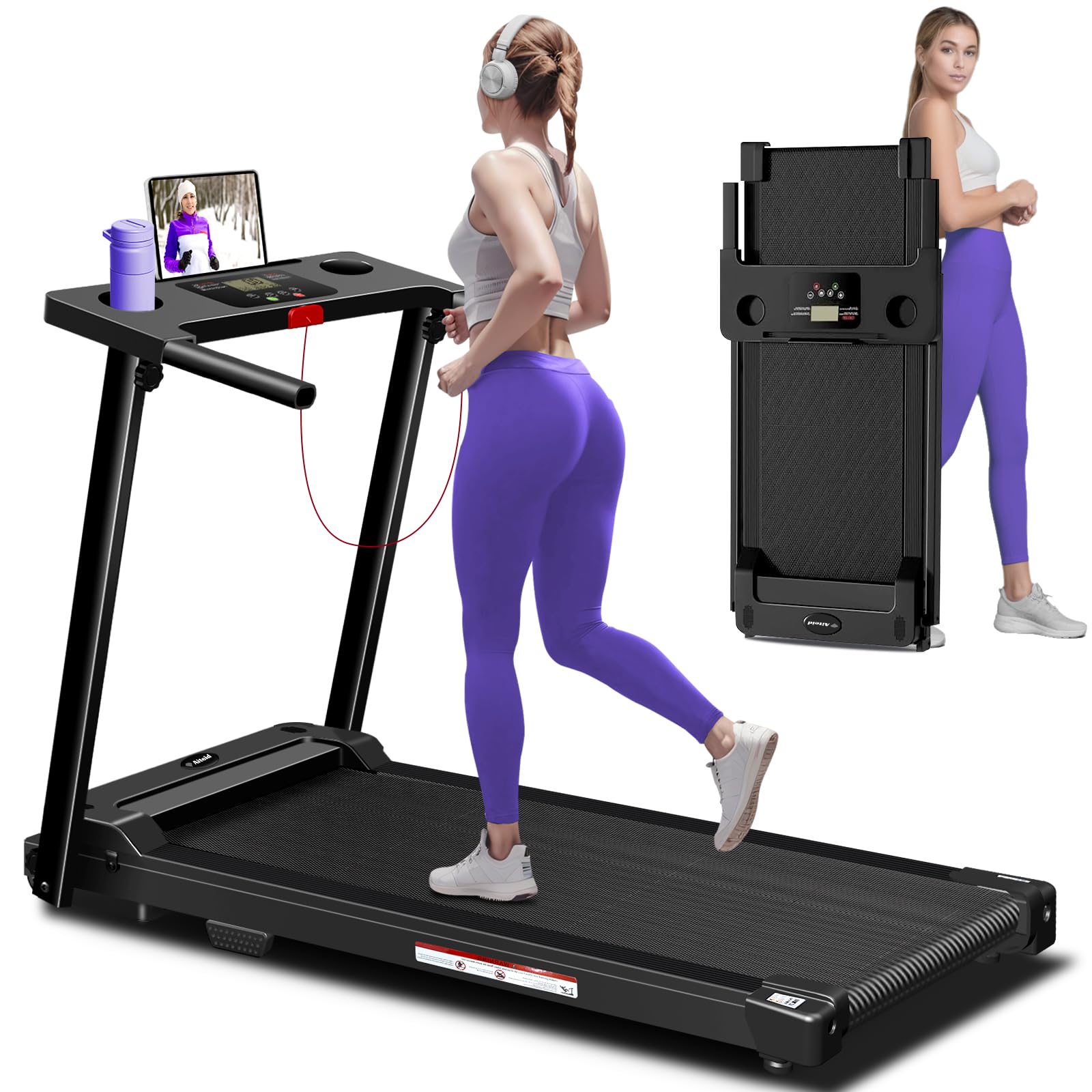 Photo 1 of *NOT FUNCTIONING* Treadmill with Handles, 2025 Upgraded Small Treadmills Home, Portable Electric Treadmills for Home 300 lbs Capacity,Walking Pad Treadmill,Lightweight Folding Foldable Walking Pad with LED Display