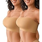 DEANGELMON Strapless Bras for Women Non-Slip Silicone Bandeau Seamless Tube Top Bralette Comfy Non Padded Stretchy Stylish