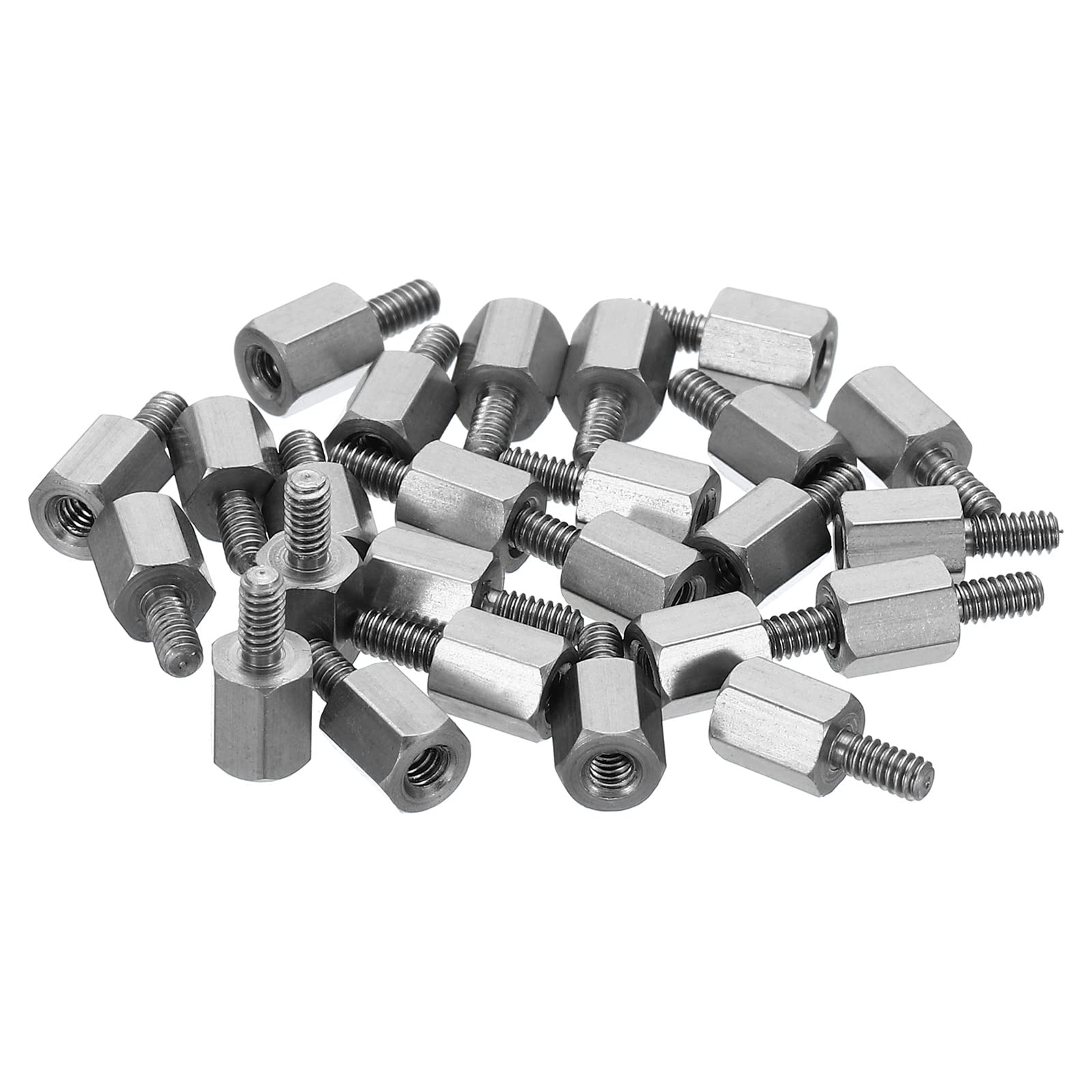 PATIKIL M2x5mm+4mm Male-Female Hex Standoff, 25 Pack Stainless Steel PCB Standoffs Screws for Motherboards, Computer Cases, Circuit Boards, Electronics