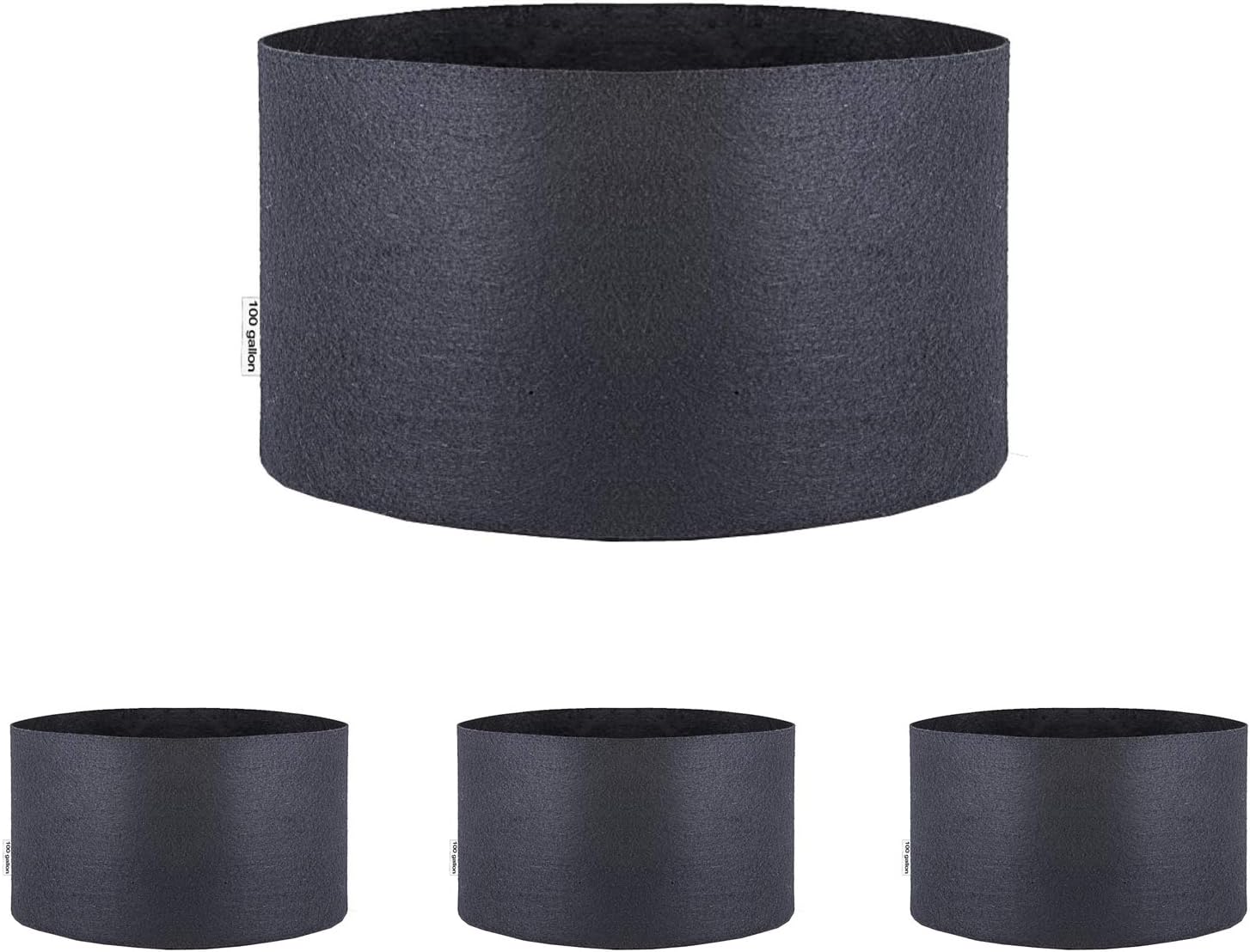 Oppolite 100 Gallon 3-Pack Round Fabric Fabric Aeration Pots Container for Nursery Garden and Planting Grow