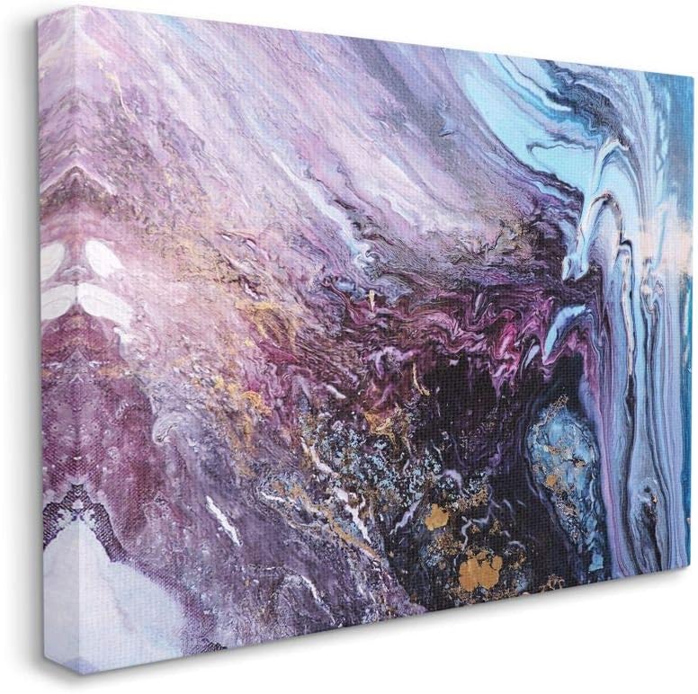 Paintings - Stupell Industries Abstract Liquid Purple Blue Texture Painting, Design by Leticia Herrera Wall Art, 24 x 30, Canvas