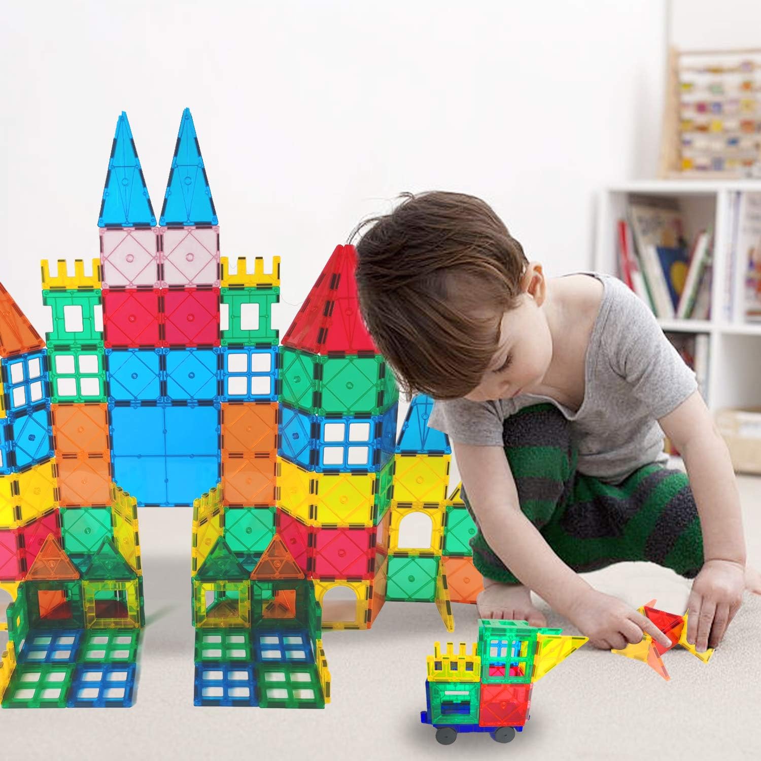 HLAOLA Magnetic Building Blocks Magnetic Tiles 3D Tiles Set 73PCS Magnetic Toys for 2 3 4 5 6 7 Year Old Boys Girls Gifts Educational Inspirational Conventional Recreational STEM Toys Tiles: Toys & Games