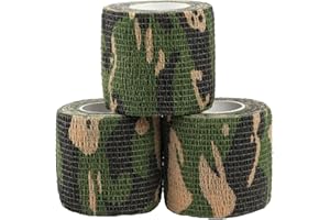 Yoo & Main 12 Roll Camouflage Tape Self Adherent Cohesive Bandage Wrap Rifle Shotgun Camo Wrap Tape Military Camo Stretch Form Bandage