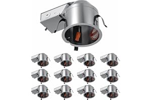 Anyhome 12 Pack 4 Inch Recessed Lighting Housing, Shallow 2024 Version IC Rated & Air Tight Can Light Housing, Recessed Retrofit Downlight Housing, TP24 Connector, ETL Listed