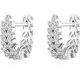 FANZE Murano Style Glass Hoop Earrings for Women,Dainty Daisy Flower Earring Boho Statement Trendy Jewelry Anniversary Birthday Graduation Gifts for Her