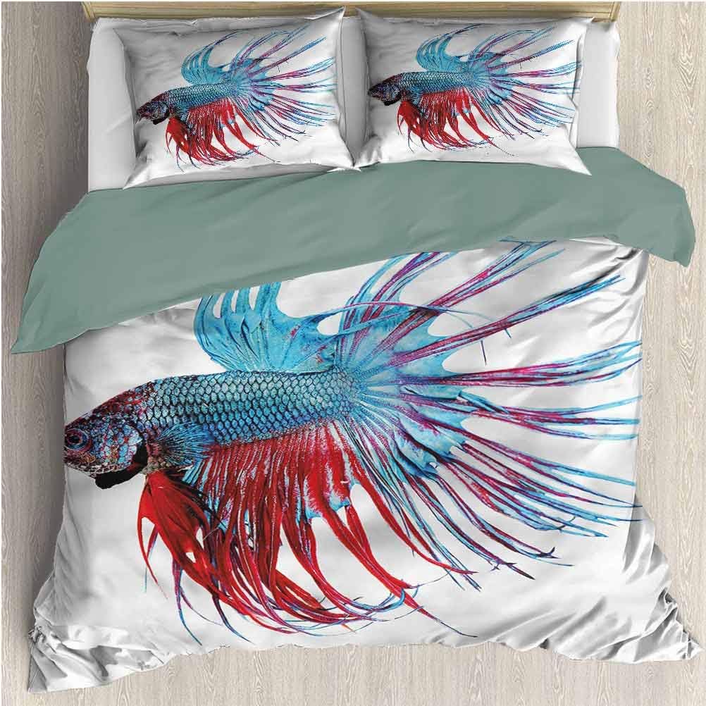 HELLOLEON Aquarium Extra Large Quilt Cover Tropic Aquatic Life Theme Can be Used as a Quilt Cover-Lightweight (Full)