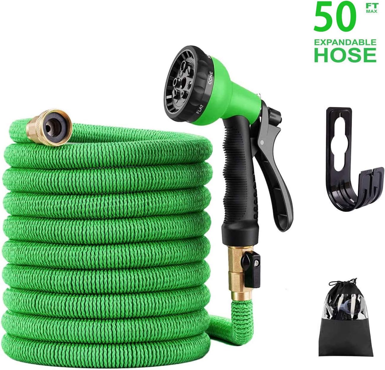 The Night's Watch Hoses, Expandable Garden Hose, Water Hose with High Pressure Hose Spray Nozzle, Flexible Garden Hose with All Brass Connectors, Leak Proof, and Durable Expanding Garden Hose (50 Feet) : Garden & Outdoor