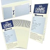 ANZON MORIES 24 Packs Dog Vaccination Record Cards with Storage Pocket | 8"x10.5" Thick Paper, No Bleed, Foldable &amp; Portable, Multi-Case Health Tracking for Kennels, Breeders, Vet Clinic &amp; Pet Owner