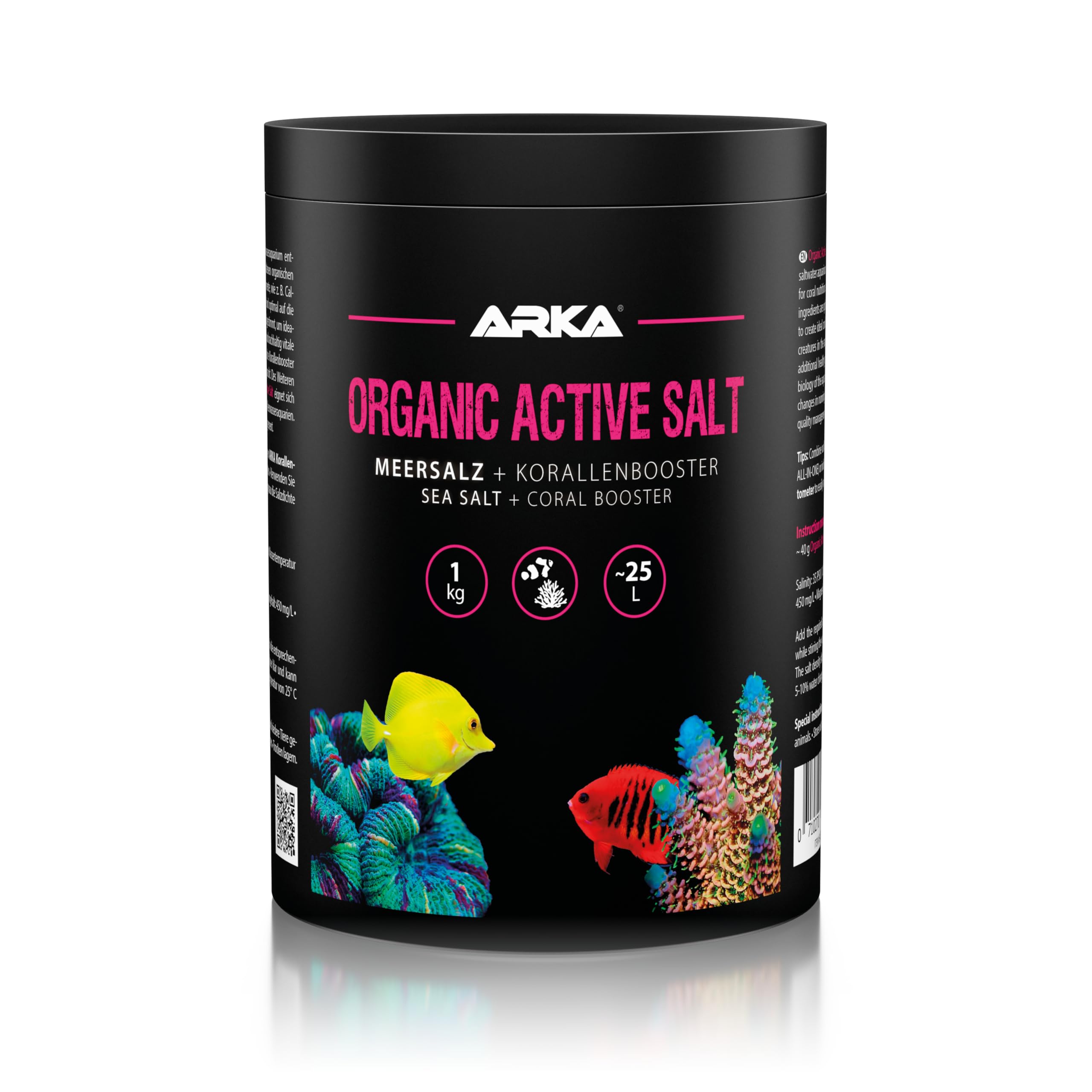 Reef Salt for Marine Aquariums – ARKA Organic Active Salt 1kg – with organic activators for coral colour & growth – phosphate-free & fast dissolving – stabilises water values – ideal for SPS, LPS