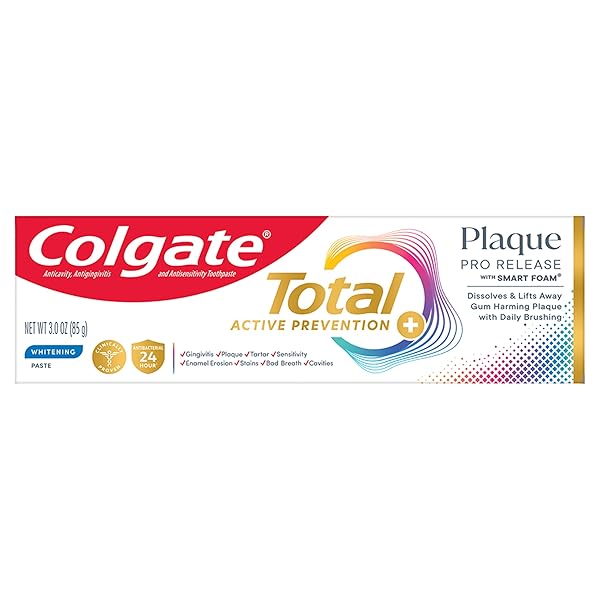 COLGATE TOTAL PLAQUE PRO RELEASE WHITENING TOOTHPASTE, WHITENING...