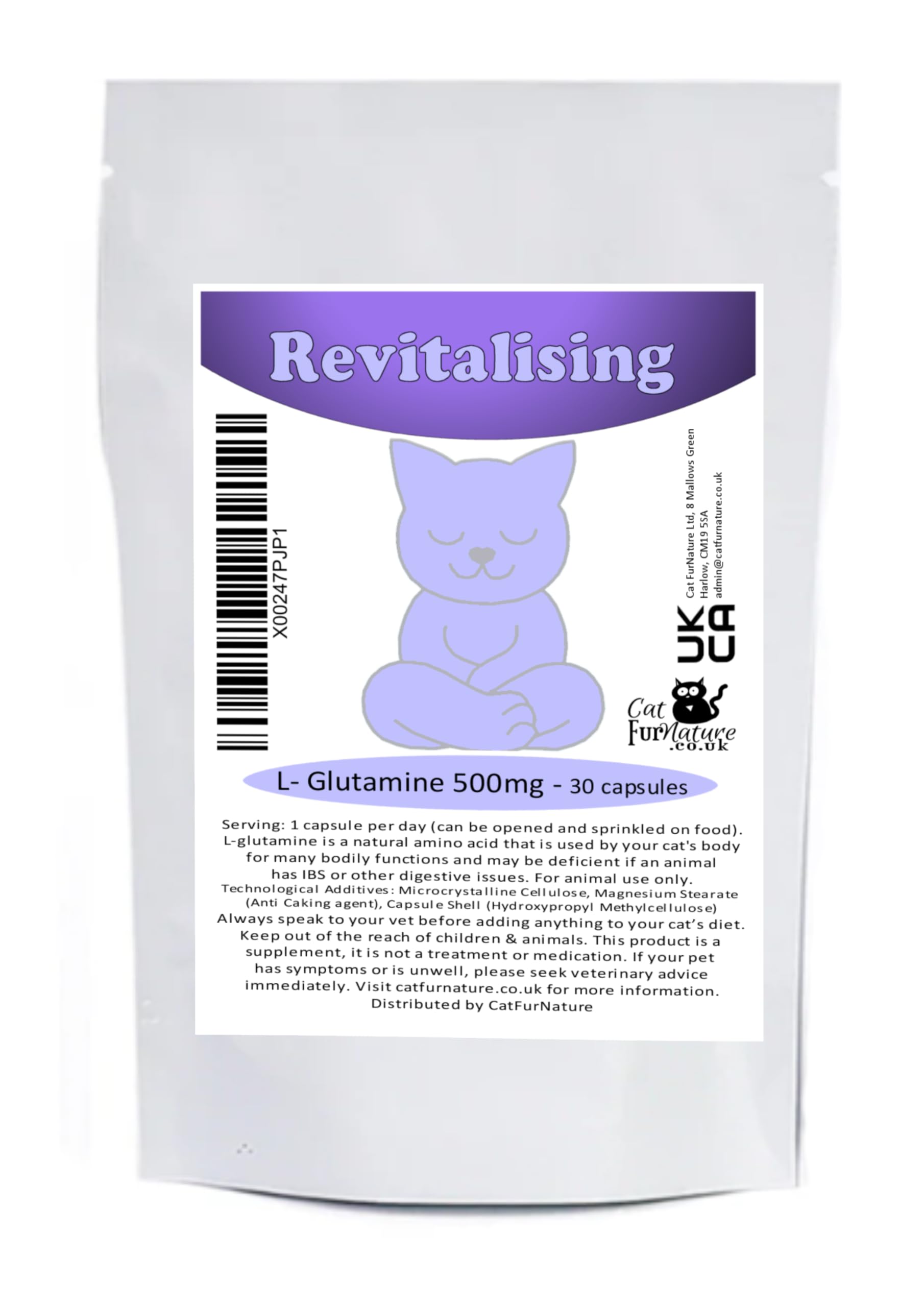 Cat FurNature - Revitalising L-Glutamine for Cats (30 servings of 500mg)