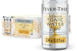 Fever-Tree Refreshingly Light Tonic Water - Premium Quality Mixer - Refreshing Beverage for Cocktails & Mocktails. Naturally Sourced Ingredients, No Artificial Sweeteners or Colors - 5.1 Fl Oz Cans - Pack of 24