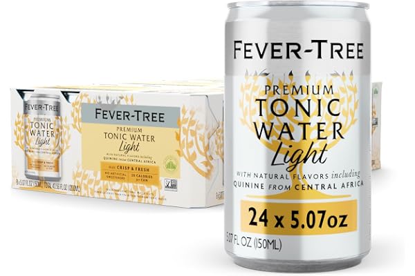 Fever-Tree Light Tonic Water – Premium Low-Calorie Mixer for Cocktails and Mocktails, 24 x 5.1 Cans – Naturally Sourced, Non-GMO