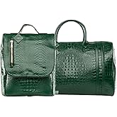Tote&Carry XL 2-Piece Emerald Green Travel Set, Oversized Leather Duffle Bag + Backpack for Women, Bold Everyday & Work Bag, Professional Weekender for Ladies, International Carry On Luggage & Daypack