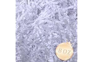 ZANKUBOM 1/2LB White Crinkle Cut Paper Shred Filler Great for Gift Wrapping, White Basket Fillers, Birthday, Gift Wrapping, Wedding, Anniversary, Halloween, Christmas Party Decor Filling Supplies