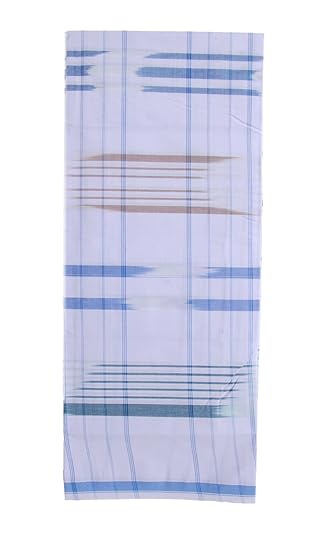 Men's Cotton Lungi (White)- Assorted Design
