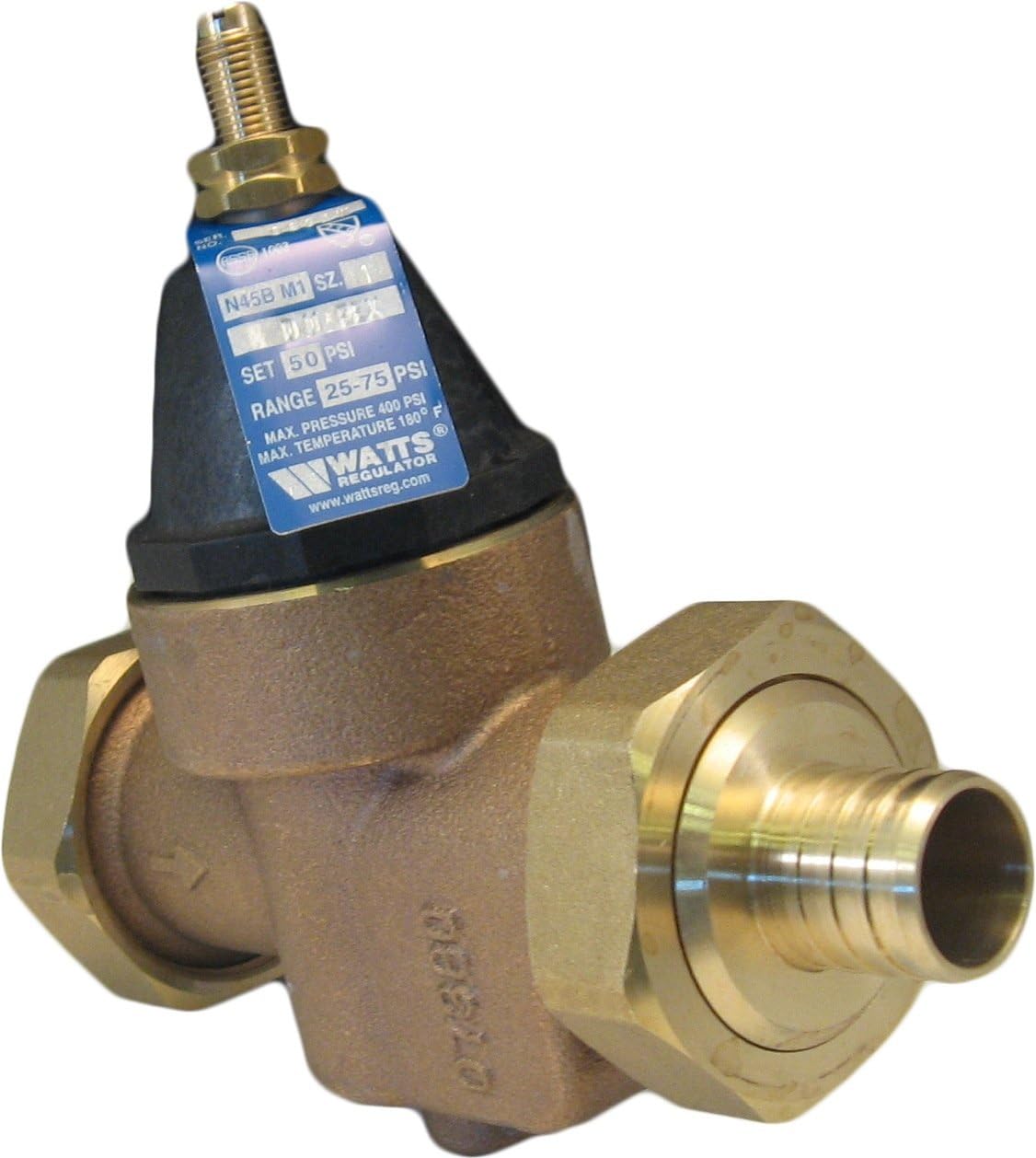 Watts N45BDUEZ M1 3/4" Water Pressure Reducing Valve PEX Connection EZ Read Plastic Top