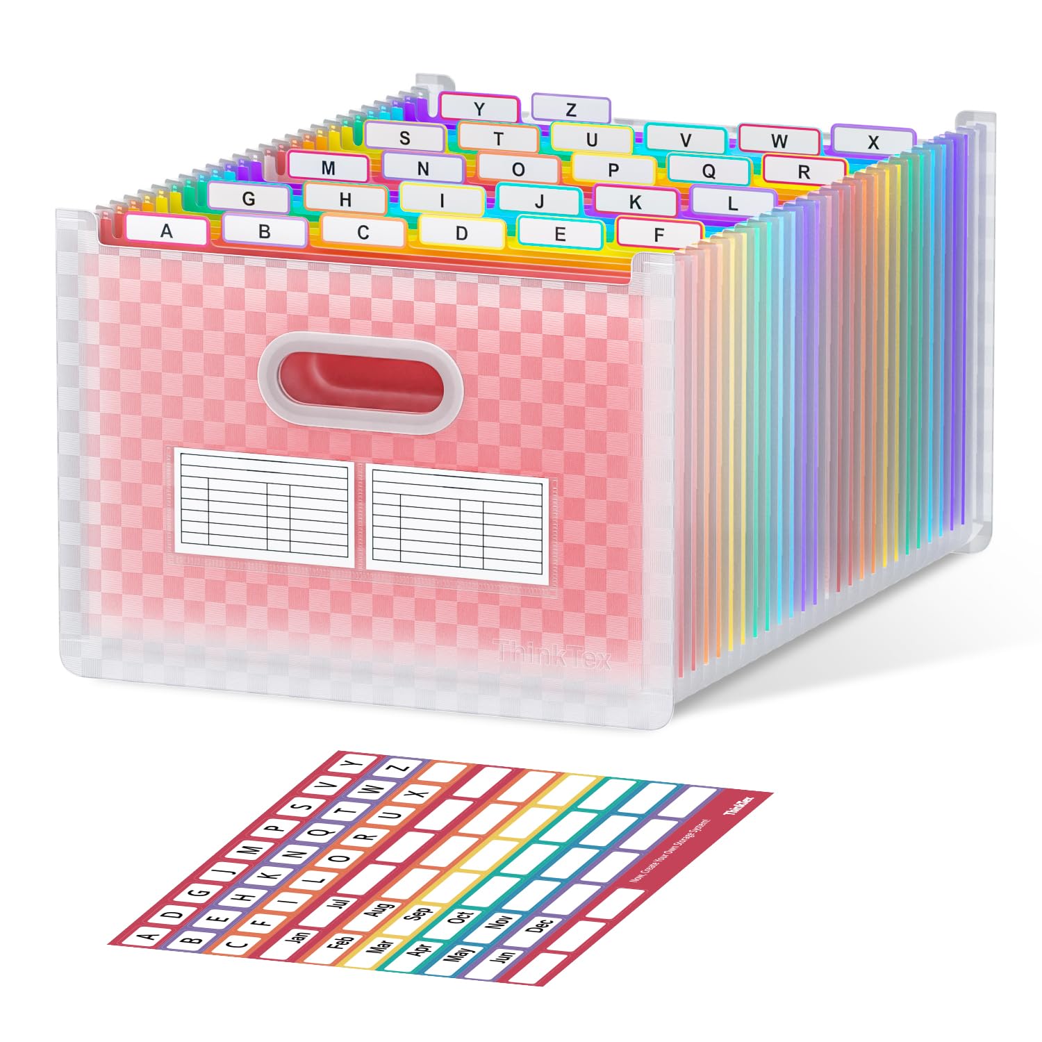 File Organiser, 26 Pockets Expanding File Folder, Upright and Open Top, A-Z Colorful Tabs, Larger Capacity Document Organiser, Coupon Bill Receipt Organiser, Letter/A4 Size