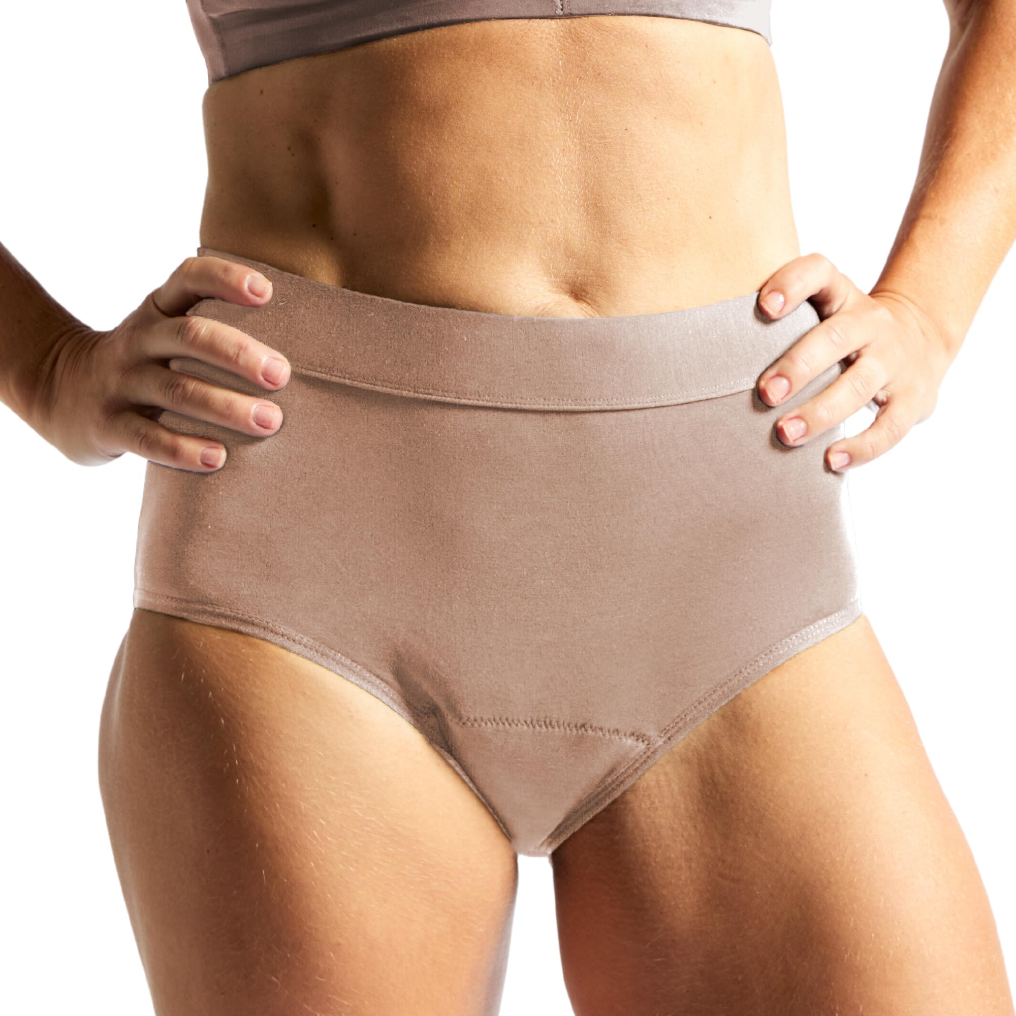 Jude Women's Washable Incontinence Underwear, Beige Leak-Free Underwear, Unique 3-Layer Gusset, Absorbent Incontinence Protector (Full High, XXL)