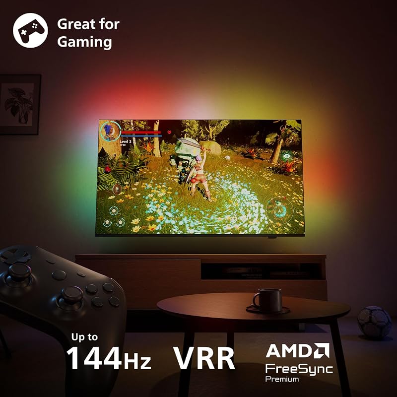 Ambilight 'The One' 55PUS9010 QLED 4K Smart TV - Display 55’’ con processore P5 Perfect Picture Ultra HD, Titan OS, Dolby Vision e Dolby Atmos Sound