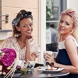 TSHAOUN 3pcs Women Head Scarf Retro Headband Vintage Boho Bow Pattern Wire Wrap view 5