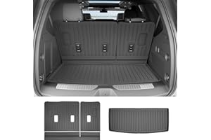Qyebbk Cargo Liners for 2022-2025 Chevy Chevrolet Tahoe/GMC Yukon Trunk Mat with 3rd Row Seat Back Cover Accessories, All Weather Rear Cargo Mat Backrest Protector(Not for Yukon XL)