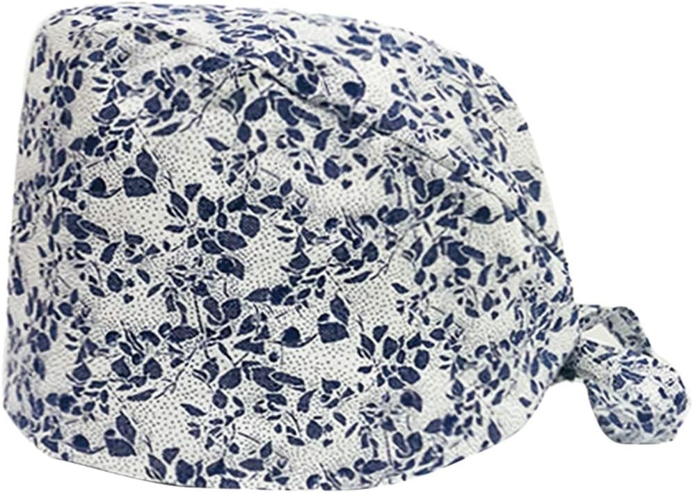 Scrub Cap Surgical Women Bouffant Scrub Hats Surgery Hat Adjustable Hospital Work Turban #15