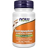 NOW Foods Supplements, Serrapeptase 60,000 Units of Activity, Promotes Respiratory Health and Immune Function*, 60 Veg Capsules