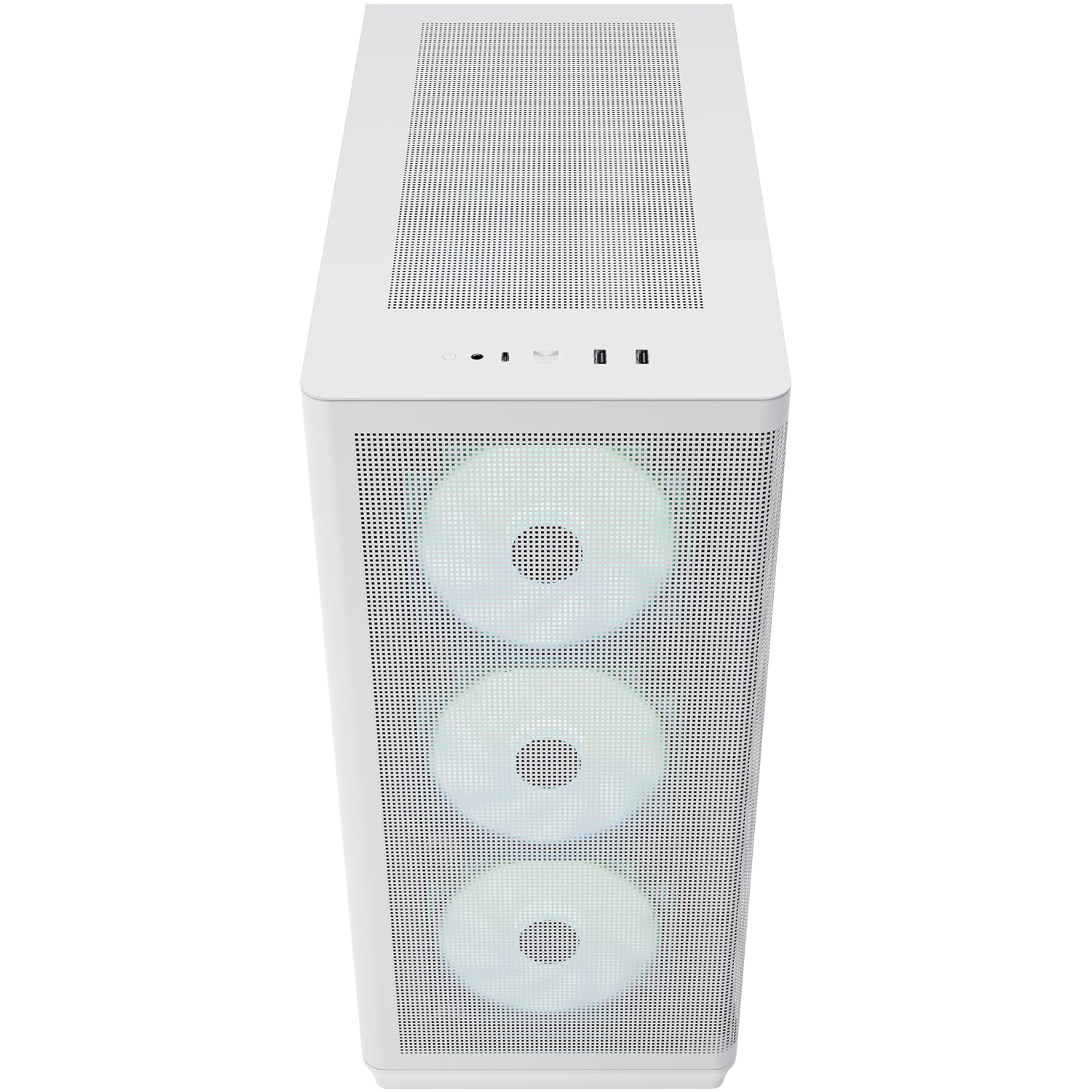 APNX C1 Mid-Tower ATX White PC Case, 4 Included High Airflow APNX FP1 ARGB Fans, up to 11 Total Fan Slots, Top and Side 360mm Liquid Cooler Support, 5-Port PWM ARGB Control Hub