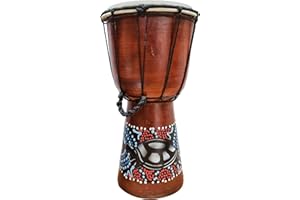 STONEAGE ARTS Djembe Drum Hand Painted Multicolored Dot Aborigine With Unique Random Patterns Bongo African Inspired Music Awesome Gifting Idea. Abstract Wild Animals (12 Inch, Turtle)