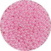 800pcs 6mm Pearl Beads Satin Luste Round Loose Plastic Pearl Craft Beads for Jewelry Making Earring Bracelet Necklace Key Chains Sewing Crafts Decoration (Light Pink)