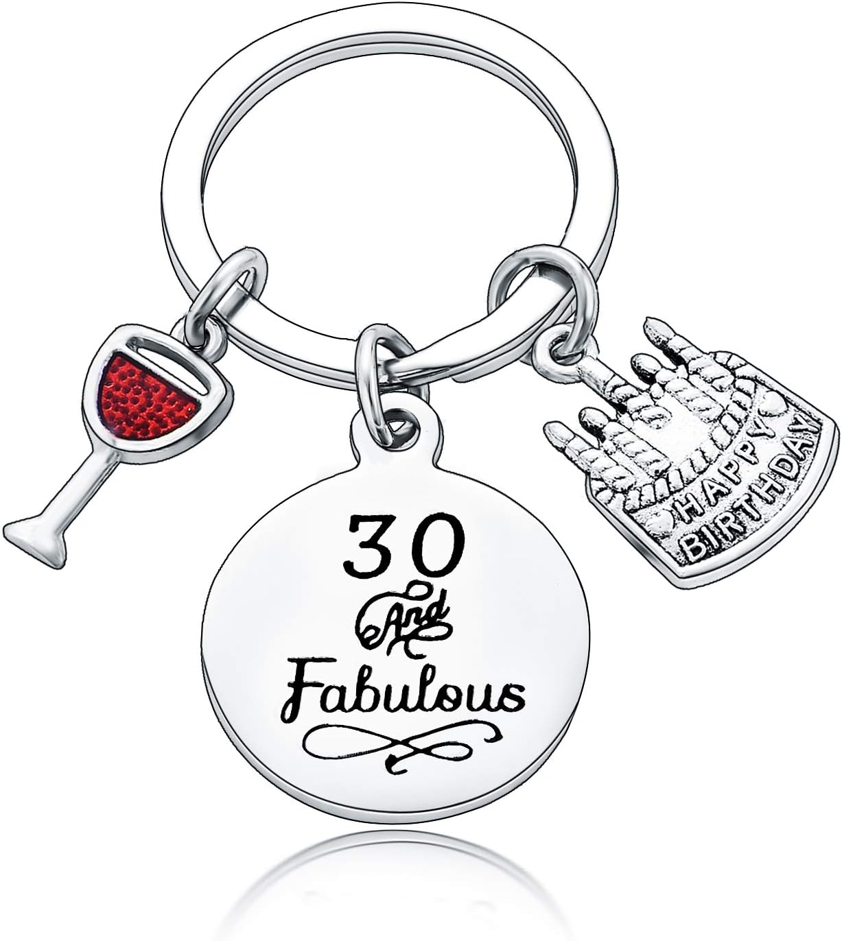 BESPMOSP Happy Birthday Gifts Women Keychains Teen Girls Keyrings Jewellery Presents For Mum Grandmother (30th birthday)
