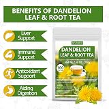 ULTHMOK Premium Dandelion Root & Leaf Tea 100 Bags 7.06 Oz Liver Detox view 5