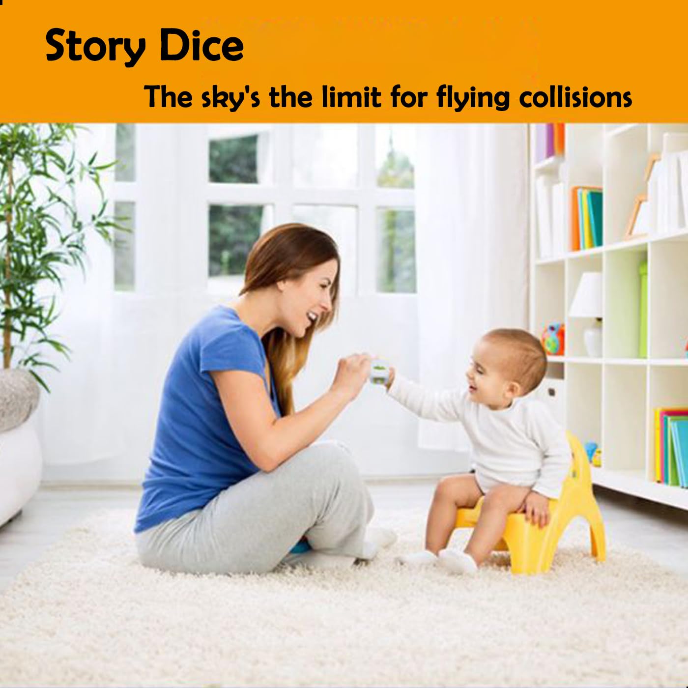 Color Story Dices Storytelling Cubes Creativity Hub Game 9 Pieces Funny Dice 1 Housework Dice Acrylic Fun Family Game Hub for Kids and Adults